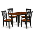 HomeStock 5-Pc Black and Cherry Finish Solid Wood Top - Dining Room Set - Seats 4