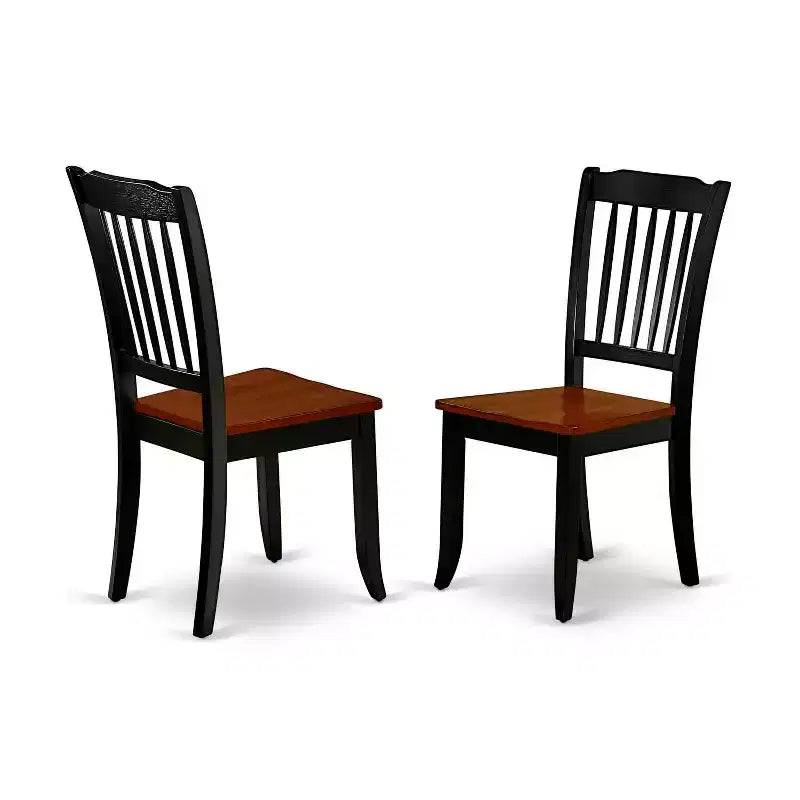 HomeStock 5-Pc Black and Cherry Finish Solid Wood Top - Dining Room Set - Seats 4
