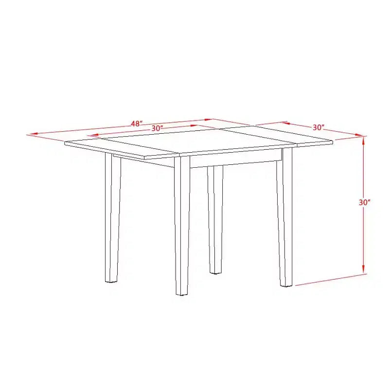 HomeStock 5-Pc Black and Cherry Finish Solid Wood Top - Dining Room Set - Seats 4