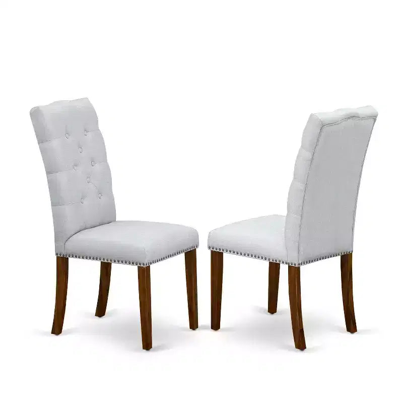 3-Piece Acacia Walnut Finish Solid Wood Top Button Tufted Dining Room Set (Seats-4)