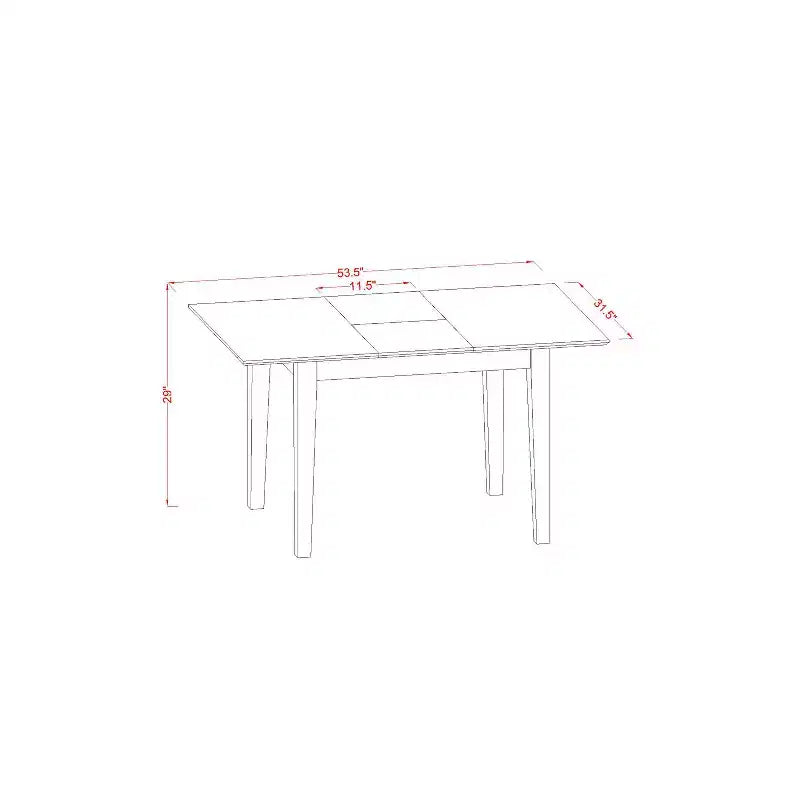 HomeStock 5-Piece Rectangle Mahogany Finish Solid Wood Top Dining table with 4-Chairs