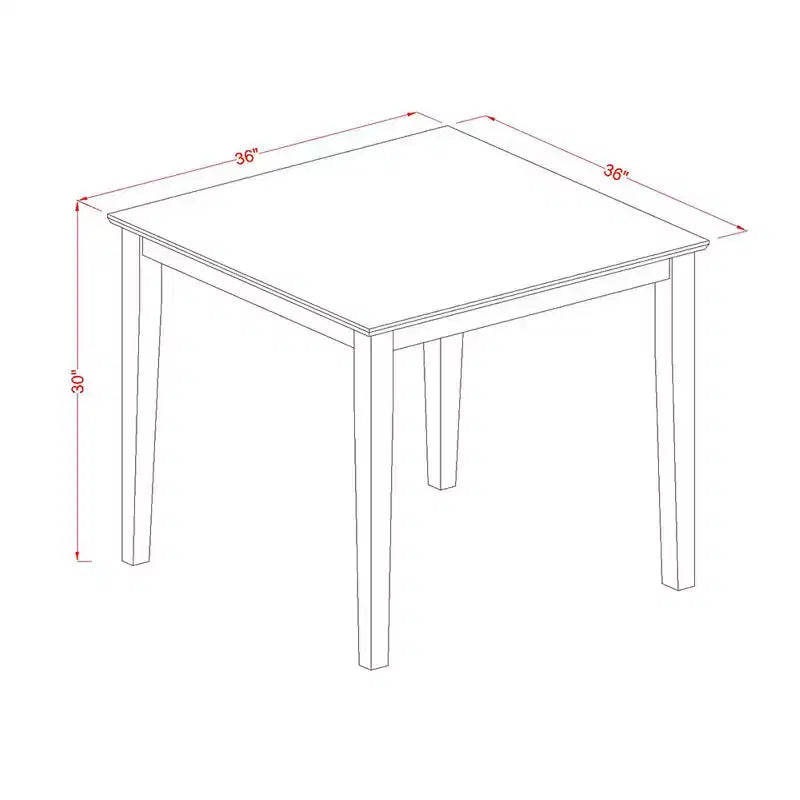 Dinette Set 3 Piece - Table & 2 Dining Chairs - Linen White Finish