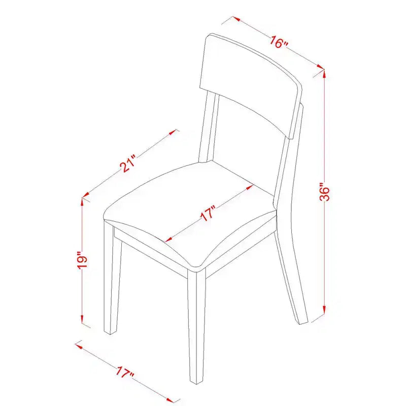 Dinette Set 3 Piece - Table & 2 Dining Chairs - Linen White Finish