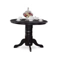 Modern 5 Piece Dining Set - Round Table & 4 Kitchen Chairs - Black Finish - HomeStock