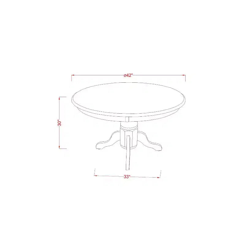 Modern 5 Piece Dining Set - Round Table & 4 Kitchen Chairs - Black Finish - HomeStock