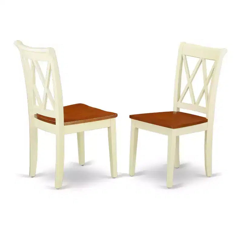 Gothic Dining Set 7Pc Rectangular Table W/ Leaf & 6 Double X Back Chairs