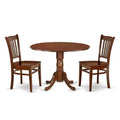 Round Dining Table Set - 42 Inch Kitchen Table with 2 Chairs - Linen White Finish
