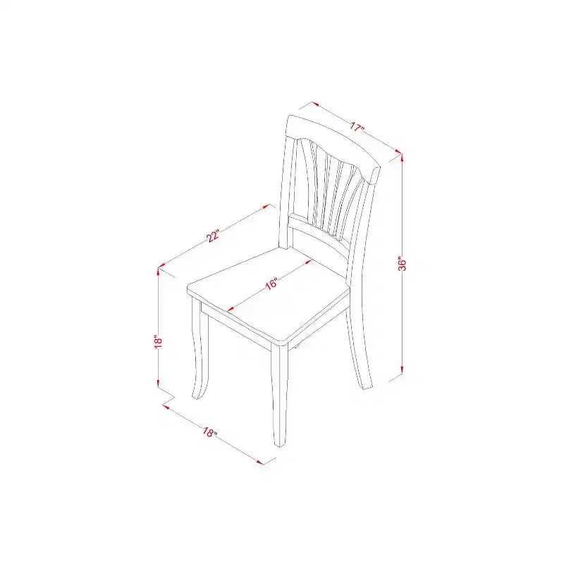 HomeStock 5-Piece Black and Cherry Finish Solid Wood Top Dining table with 4 Chairs with Slat Back