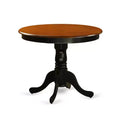 5-Piece Round Black Finish Solid Wood Top Dining table with 4 Chairs with