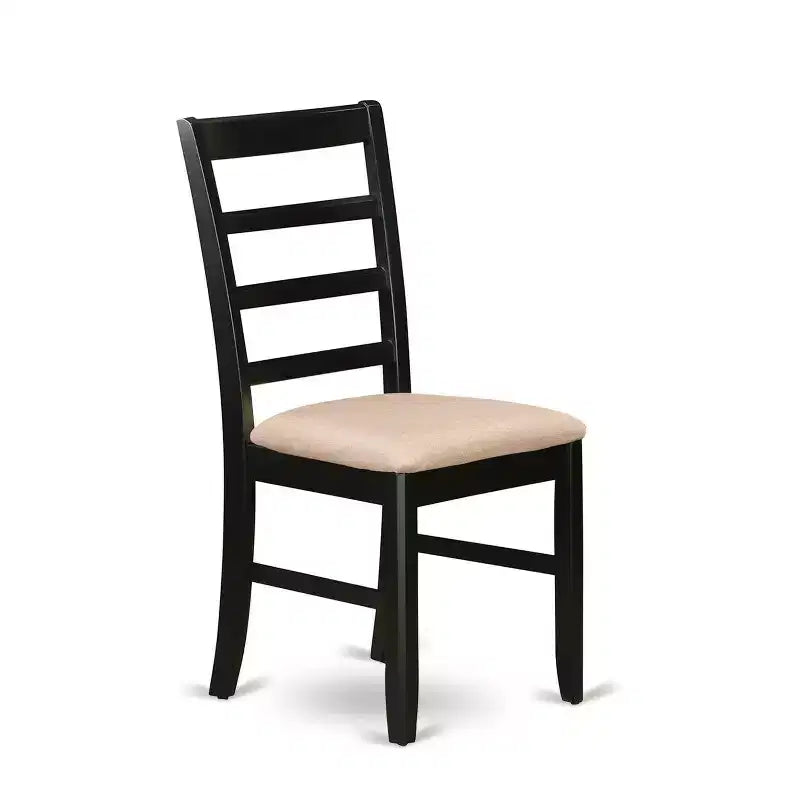HomeStock 7-Piece Square Black & Cherry Finish Solid Wood Top Dining Table with 6-Chairs
