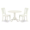 Round Dining Table Set for 4 - 3 Piece Table & Chair Set - 42 Inch Small Space Dining Room Furniture