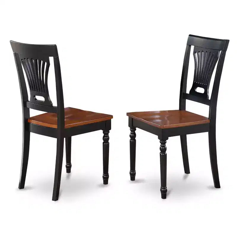 Kitchen Table Set with 4 Chairs - Wooden Dining Room Set - Black & Cherry Finish - 5 Piece Table Set
