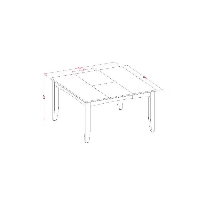 Mediterranean Dinette Set - Square Table with Leaf & 8 Chairs - Solid Wood Dining Room Furniture