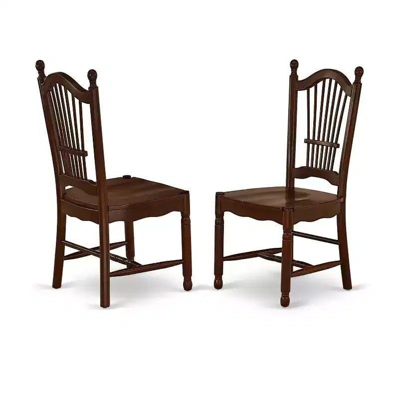 Rustic Kitchen Dining Set - 3 Piece Table & Chair Set, 32x54 Inch, Mahogany Finish