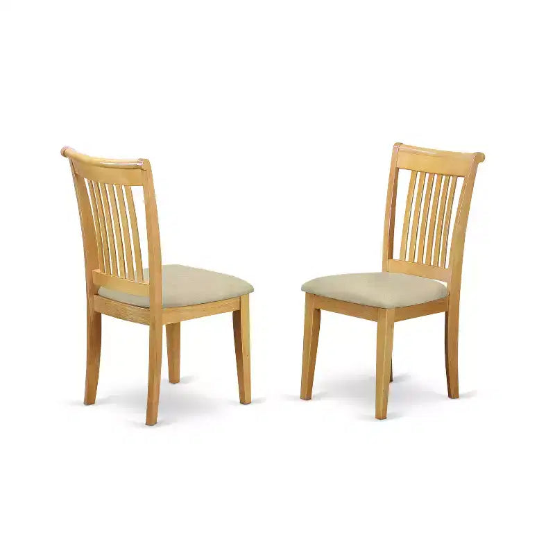 Boho Dining Set - 3 Piece Kitchen Table & Chairs - Square Table, Linen Upholstered Chairs, Oak Finish