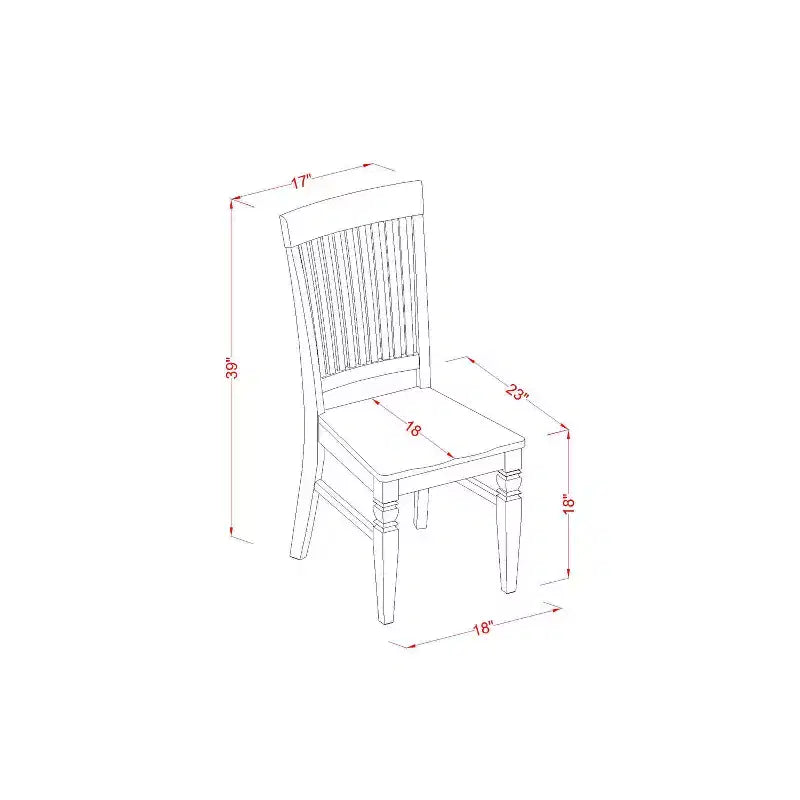 Dinette Set 7 Piece - Kitchen Table with 6 Chairs - Solid Wood Dining Set - Extendable Table - Classic Design