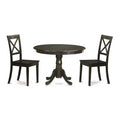 HomeStock 3-Pc Cappuccino Solid Wood Top - Dining Room Set - Seats 4