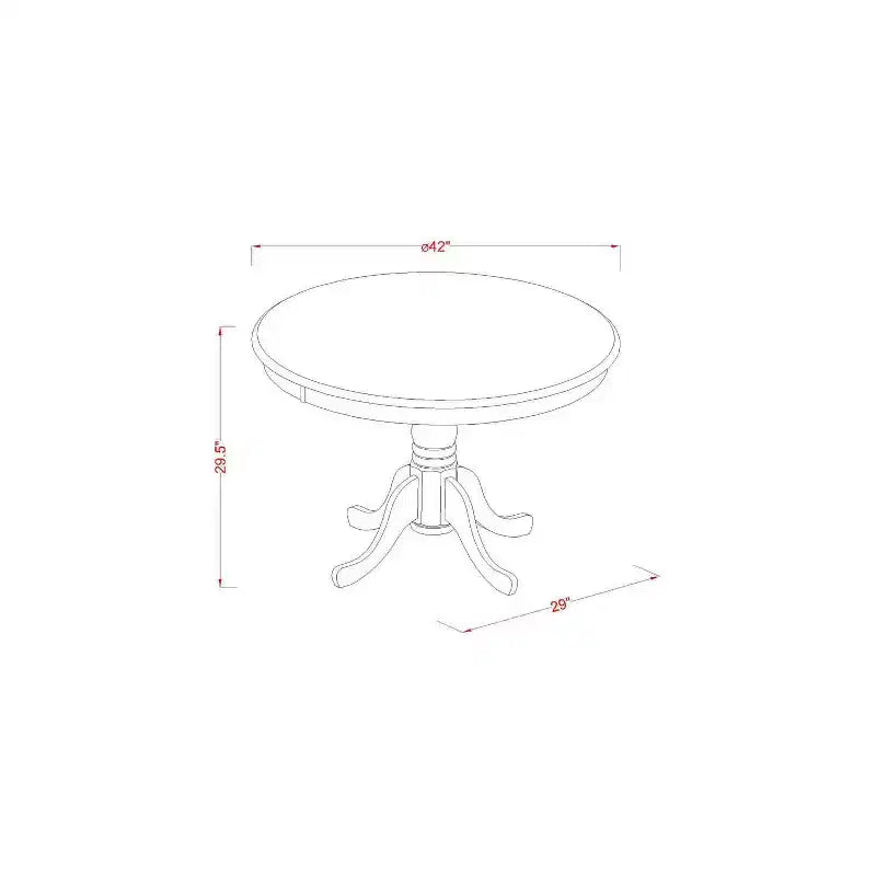 HomeStock 3-Pc Cappuccino Solid Wood Top - Dining Room Set - Seats 4
