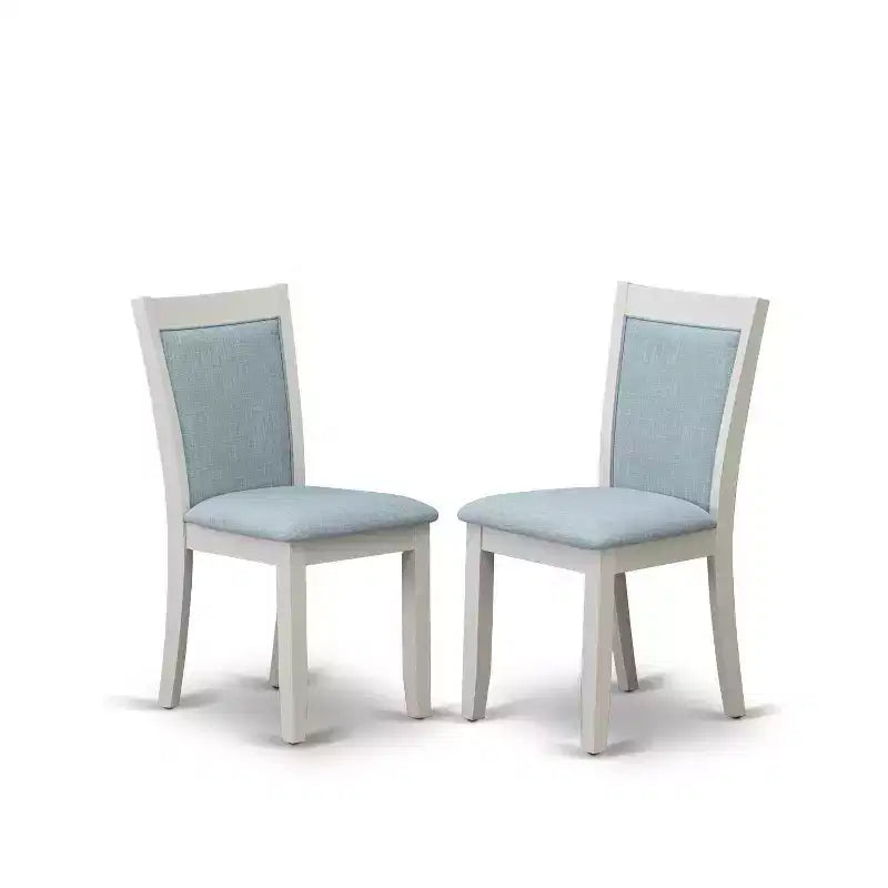 HomeStock 6-Piece Rectangle Wire Brushed Linen White Finish Solid Wood Top Dining Table with 1-Bench, 4-Chairs