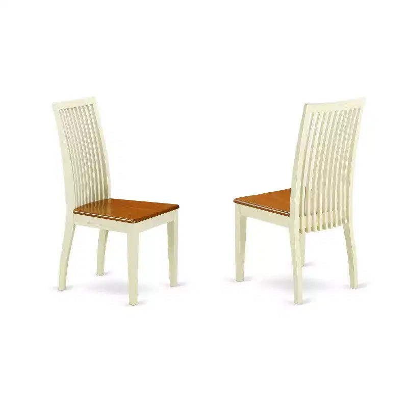 Kitchen Table Set 3pc - Round Dining Table & 2 Chairs - Buttermilk Cherry Finish - Small Space Friendly