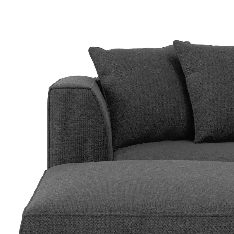 HL Home Furnishings Right-hand Facing Velour Sectional with Ottoman