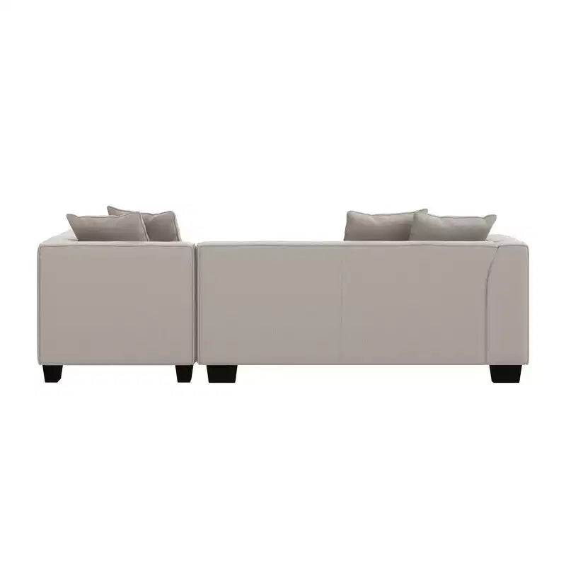 HL Home Furnishings Right-hand Facing Velour Sectional with Ottoman