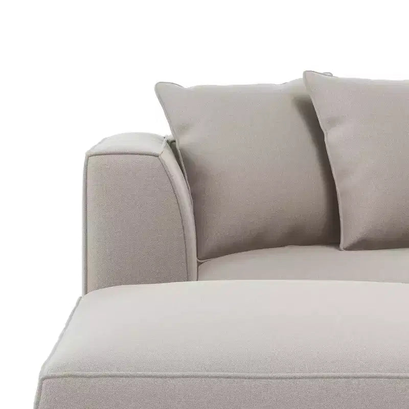 HL Home Furnishings Right-hand Facing Velour Sectional with Ottoman