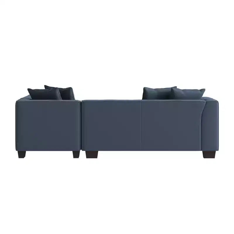 HL Home Furnishings Right-hand Facing Velour Sectional with Ottoman