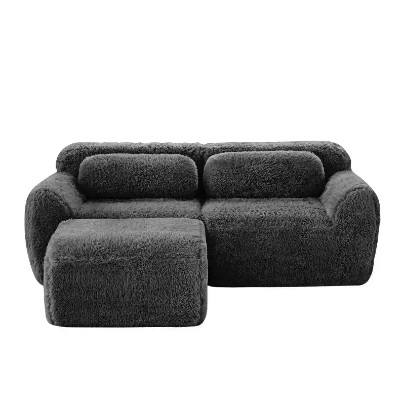 L-Shaped Modular Sectional Sofa with Ottoman, High-Density Foam, Modern Small Sectional Sofa for Living Room & Bedroom-Panipeachy