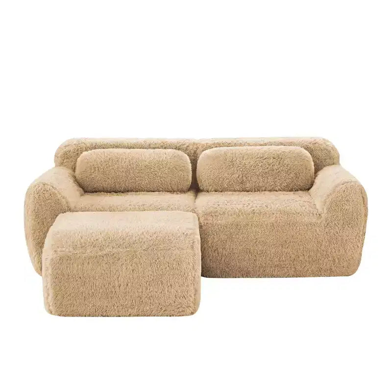 L-Shaped Modular Sectional Sofa with Ottoman, High-Density Foam, Modern Small Sectional Sofa for Living Room & Bedroom-Panipeachy