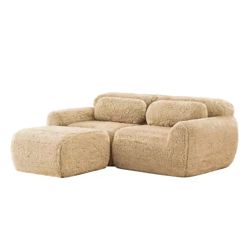 L-Shaped Modular Sectional Sofa with Ottoman, High-Density Foam, Modern Small Sectional Sofa for Living Room & Bedroom-Panipeachy