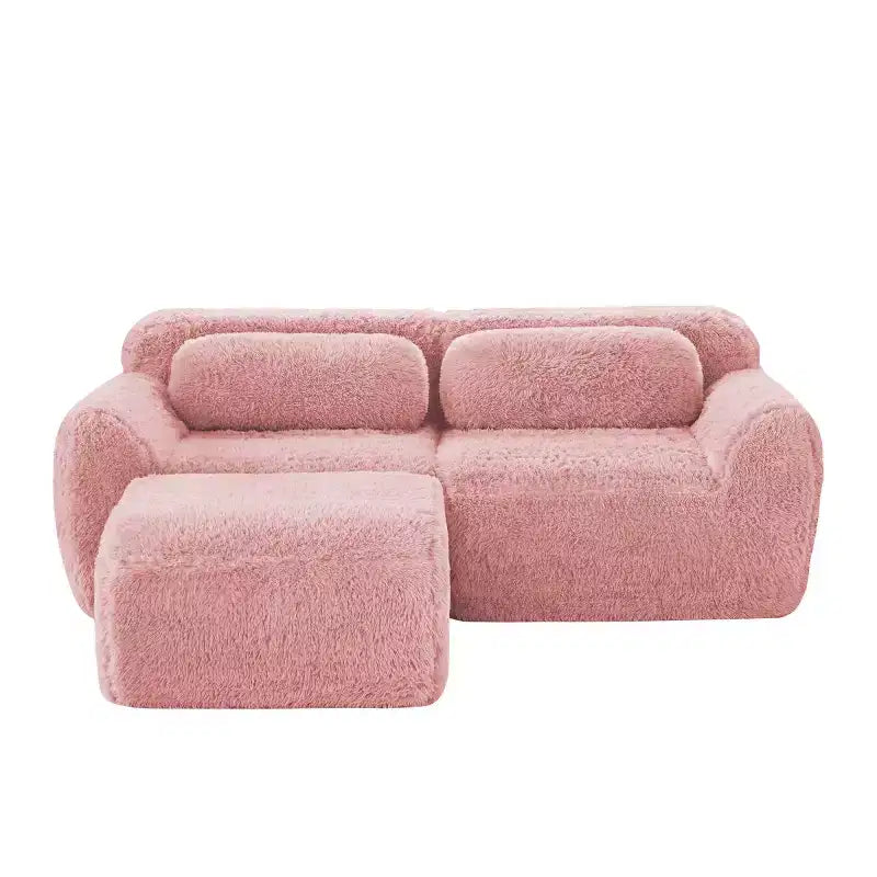L-Shaped Modular Sectional Sofa with Ottoman, High-Density Foam, Modern Small Sectional Sofa for Living Room & Bedroom-Panipeachy