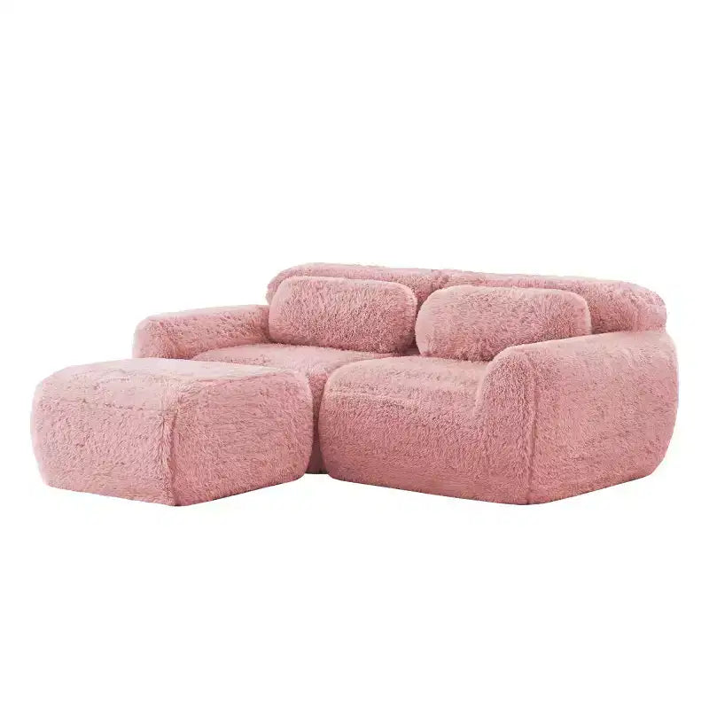 L-Shaped Modular Sectional Sofa with Ottoman, High-Density Foam, Modern Small Sectional Sofa for Living Room & Bedroom-Panipeachy