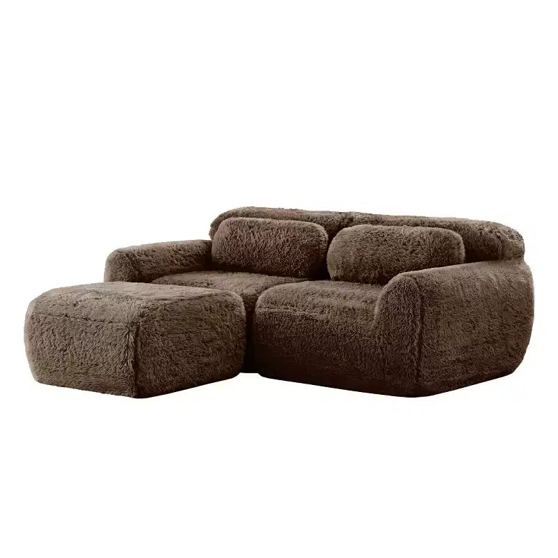 L-Shaped Modular Sectional Sofa with Ottoman, High-Density Foam, Modern Small Sectional Sofa for Living Room & Bedroom-Panipeachy