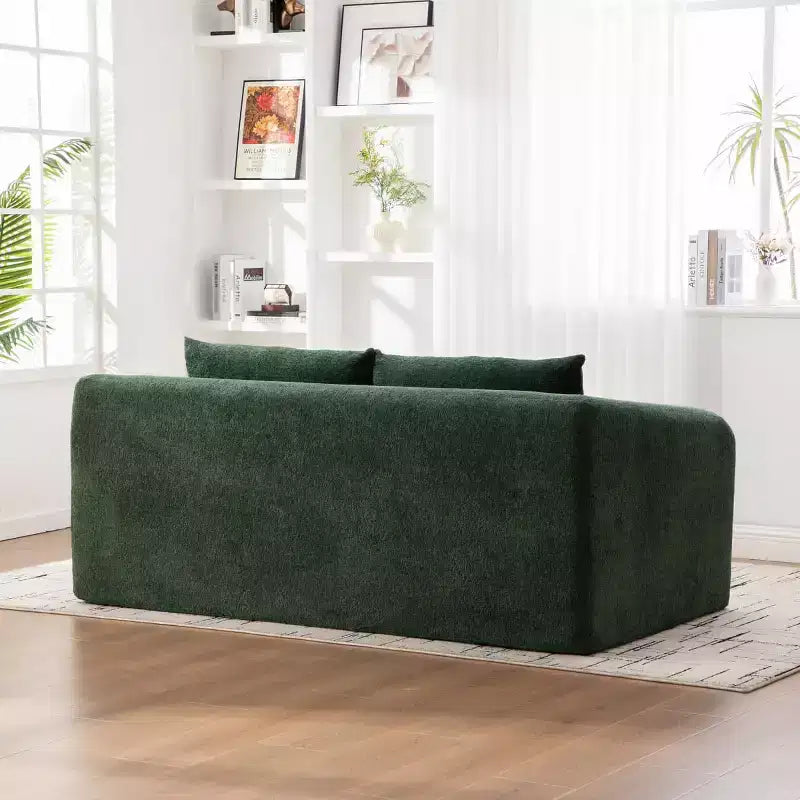 Modern 2-in-1 Convertible Sofa Bed with Pillows, Chenille Foldable Loveseat Floor Sleeper Couch for Living Room or Guest Room - Panipeachy