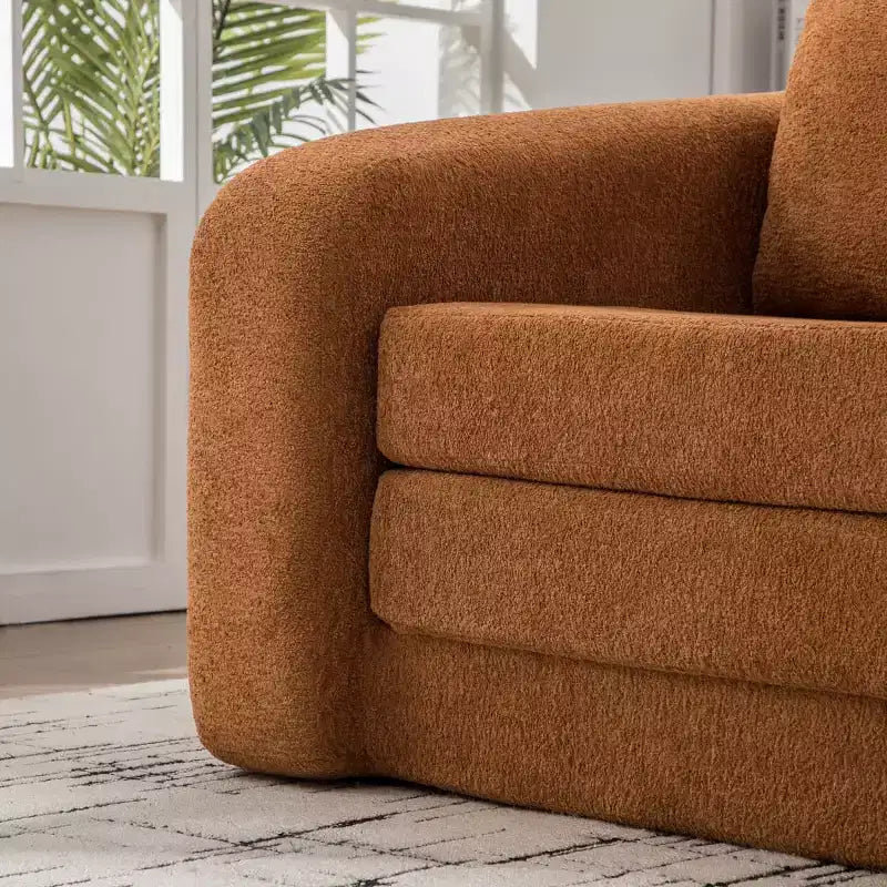 Modern 2-in-1 Convertible Sofa Bed with Pillows, Chenille Foldable Loveseat Floor Sleeper Couch for Living Room or Guest Room - Panipeachy