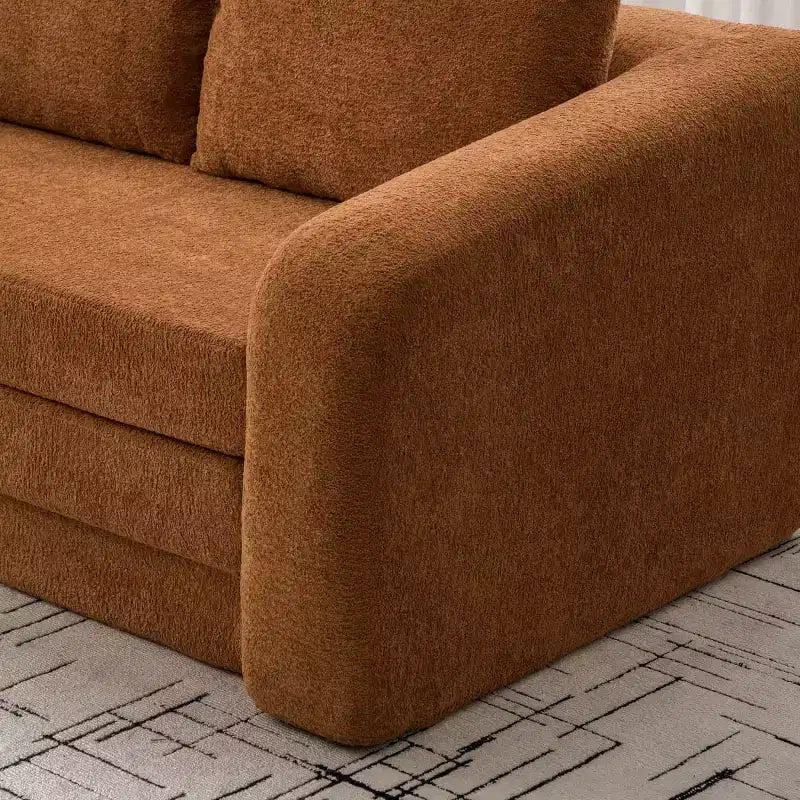 Modern 2-in-1 Convertible Sofa Bed with Pillows, Chenille Foldable Loveseat Floor Sleeper Couch for Living Room or Guest Room - Panipeachy