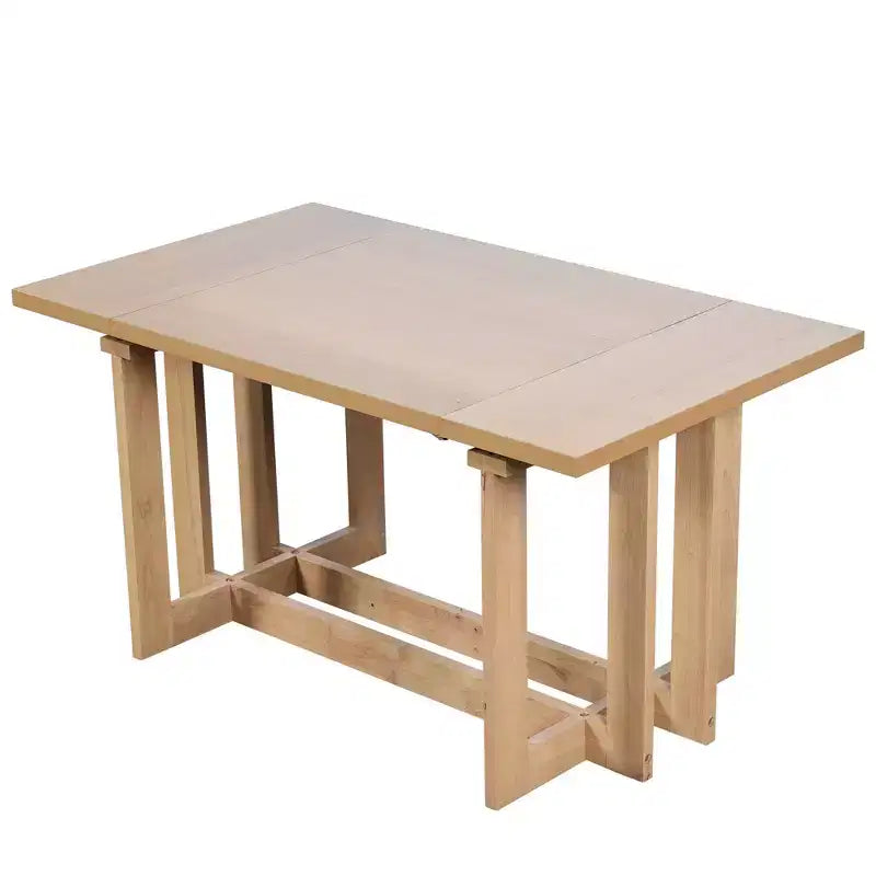 GDFStudio Elba 82 7 Piece Rubberwood Upholstered Dining Set with Trestle Extendable Table