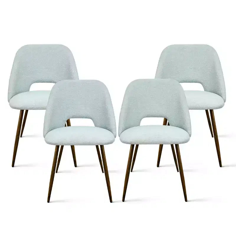 5 Piece Dining Set for 4 Round Walunut Dining Table with Metal Pedestal Base + 4 Upholstered Armless Chairs for Dining Room,Kitchen-Panipeachy