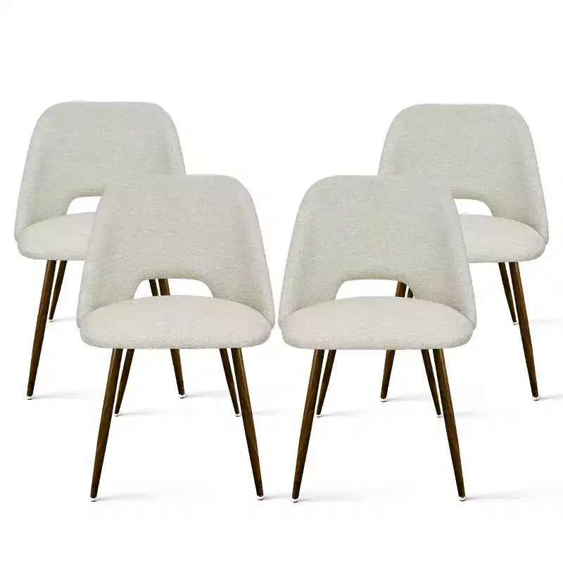5 Piece Dining Set for 4 Round Walunut Dining Table with Metal Pedestal Base + 4 Upholstered Armless Chairs for Dining Room,Kitchen-Panipeachy