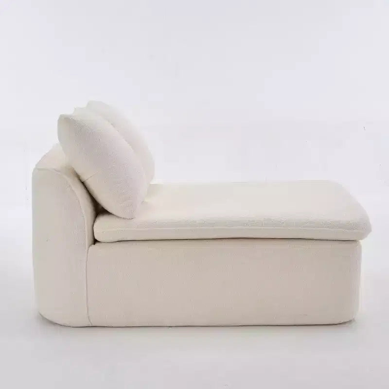 133 Modern Curved Modular Sectional Sofa with Ottoman, 3-Seat Soft Chenille Cloud Sectional Couch for Living Room or Lounge-Panipeachy