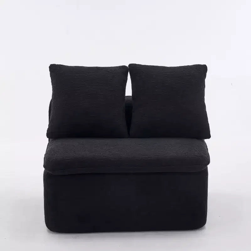 133 Modern Curved Modular Sectional Sofa with Ottoman, 3-Seat Soft Chenille Cloud Sectional Couch for Living Room or Lounge-Panipeachy