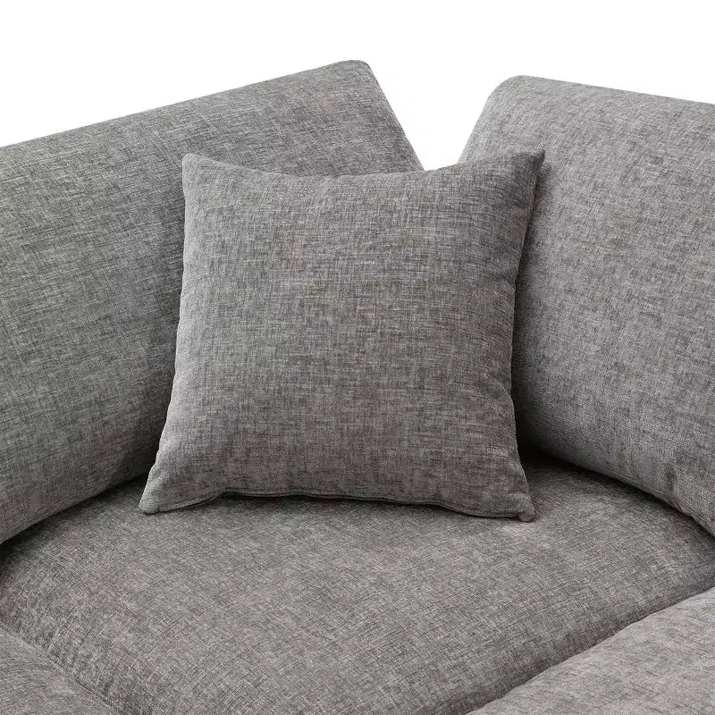 Polibi 6-Piece Modular Chenille Cloud Sofa Bed with Ottoman