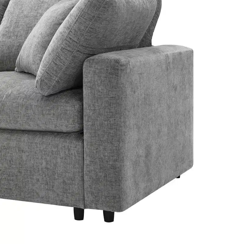 Polibi 6-Piece Modular Chenille Cloud Sofa Bed with Ottoman