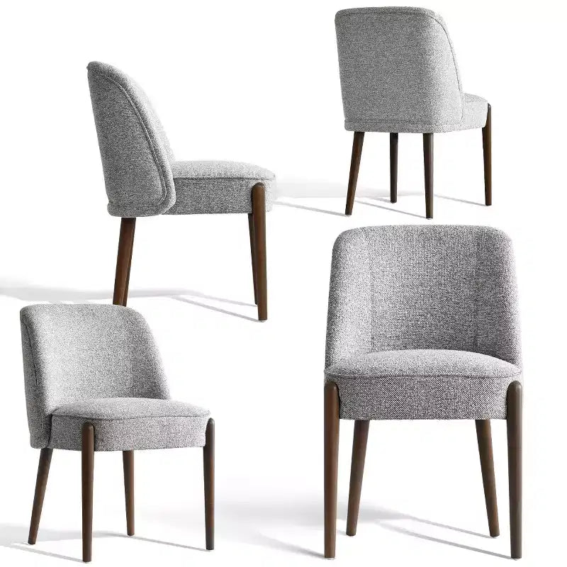 5-Piece Modern Dining Room Set for 4, Charcoal Round Table with 4 Upholstered Dining Chairs with Wood Legs for Dining Room or Farmhouse-Panipeachy