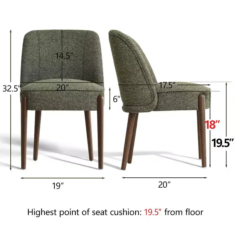 5-Piece Modern Dining Room Set for 4, Charcoal Round Table with 4 Upholstered Dining Chairs with Wood Legs for Dining Room or Farmhouse-Panipeachy