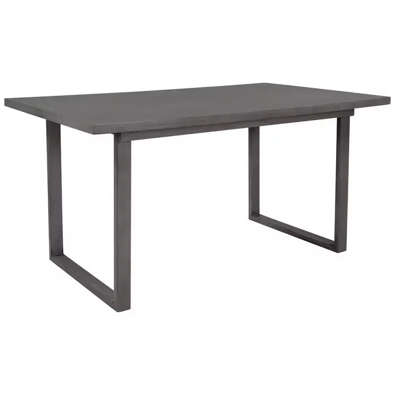Farmhouse 6 Pieces Dining Table Set with Bench, Wood Rectangle Table and 4 Upholstered Chairs for Kitchen, Gray