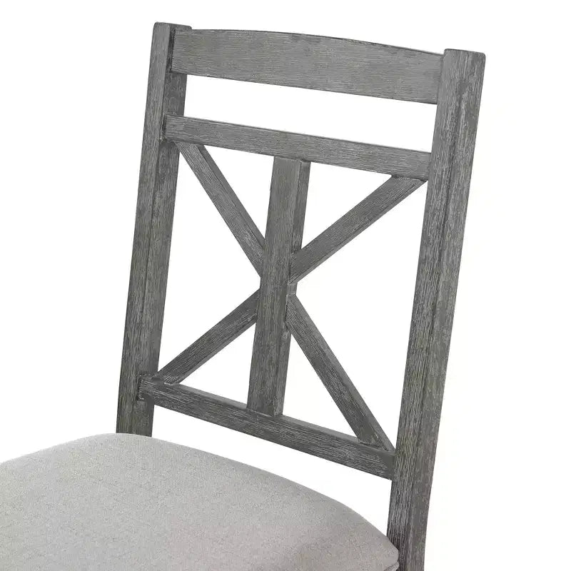 Farmhouse Extendable Round Dining Set for 4, Kitchen Dining Table Set with 4 Upholstered Dining Chairs for Dining Room