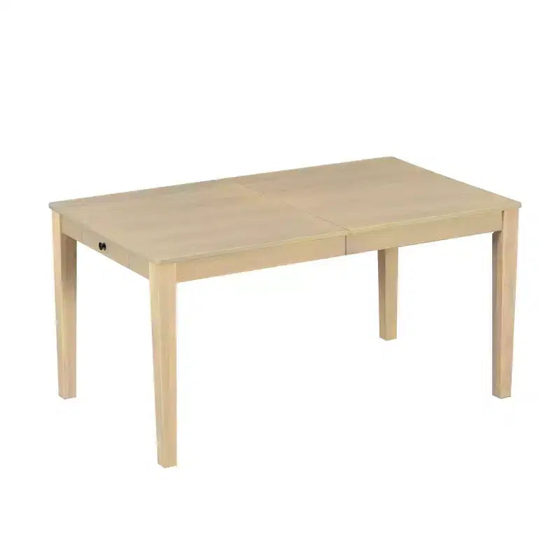 Rustic Extendable Dining Table Set for 6, 7 Pieces Rectangle Dining Table with 6 Upholstered Chairs, Kitchen Table Set with 2 Drawers