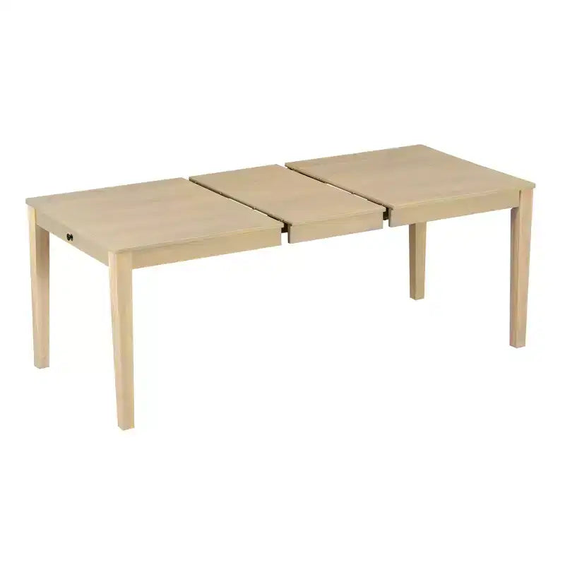 Rustic Extendable Dining Table Set for 6, 7 Pieces Rectangle Dining Table with 6 Upholstered Chairs, Kitchen Table Set with 2 Drawers